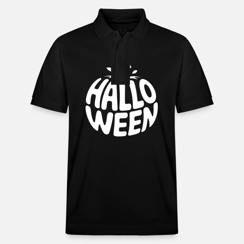 Pumpkin - Cool Vegetable Logo - Stanley/Stella Unisex Organic Polo Shirt PREPSTER - black