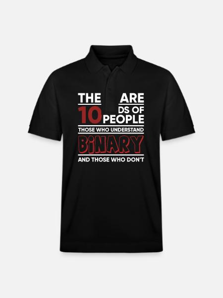 Der er 10 slags mennesker binært - Stanley/Stella PREPSTER økologisk unisex poloshirt - sort