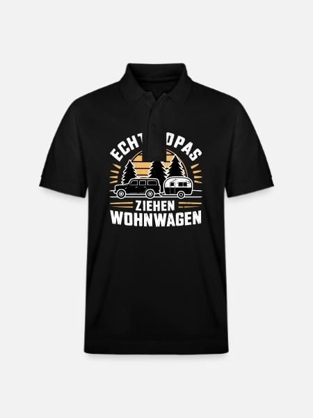 Camping Opa - Stanley/Stella Unisex Bio-Poloshirt PREPSTER - Schwarz