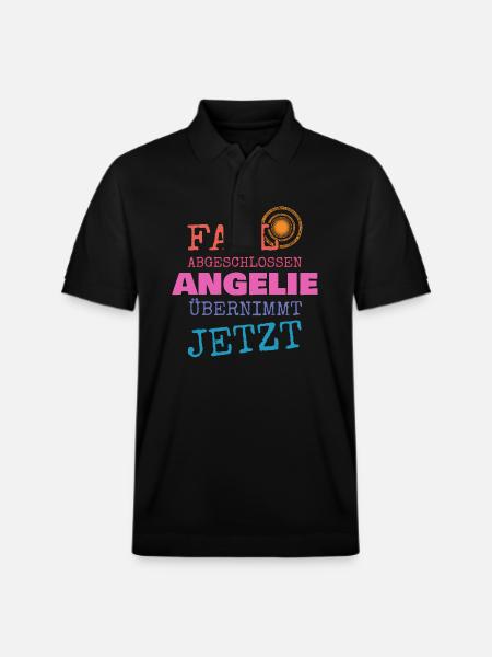 First name Angelie - Stanley/Stella Unisex Organic Polo Shirt PREPSTER - black