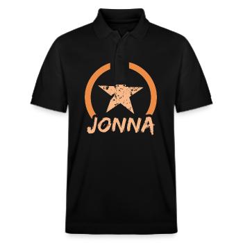 Jonna as a given name - Stanley/Stella Unisex Organic Polo Shirt PREPSTER - black - Front - Roxy (174cm) & Andy (188cm)
