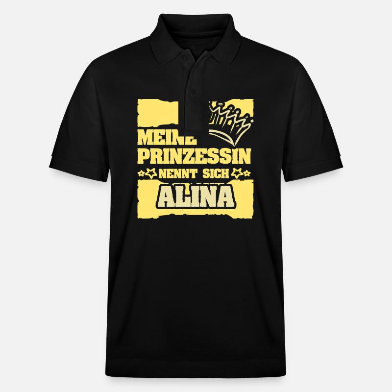 Mädchenname Alina - Stanley/Stella Unisex Bio-Poloshirt PREPSTER - Schwarz