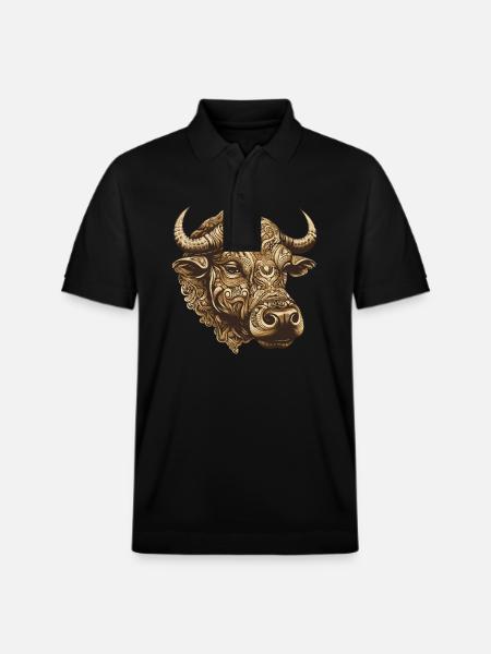 Bulle Portrait Taurus - Stanley/Stella Unisex Bio-Poloshirt PREPSTER - Schwarz