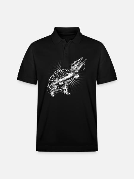 Pike Angler - Stanley/Stella Unisex Organic Polo Shirt PREPSTER - black