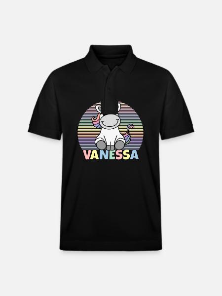 Vanessa Einhorn Name - Stanley/Stella Unisex Bio-Poloshirt PREPSTER - Schwarz