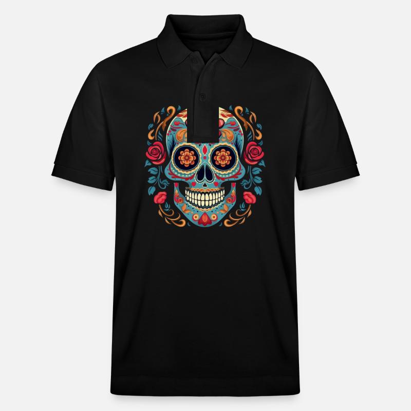 Calavera Sugar Skull - Stanley/Stella Unisex Bio-Poloshirt PREPSTER - Schwarz
