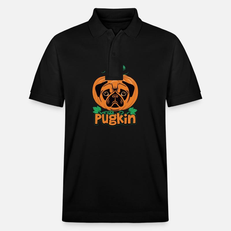 Carlin citrouille d’Halloween - Polo PREPSTER bio Stanley/Stella Unisexe - noir