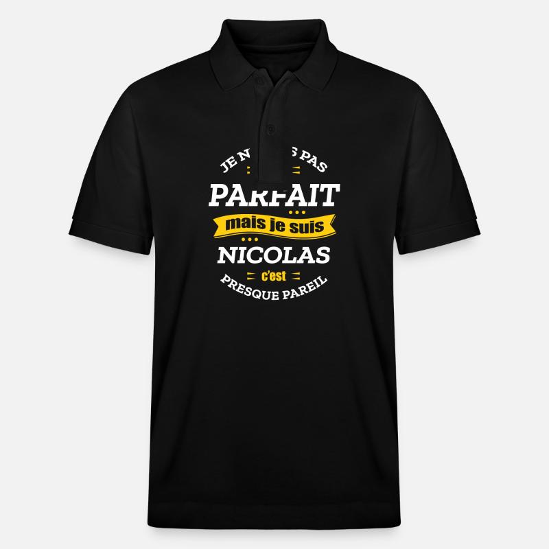 NICOLAS PARFAIT - PRENOM NICOLAS - Polo PREPSTER bio Stanley/Stella Unisexe - noir