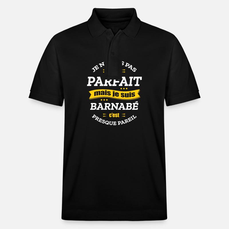 BARNABÉ PARFAIT - PRENOM BARNABÉ - Polo PREPSTER bio Stanley/Stella Unisexe - noir