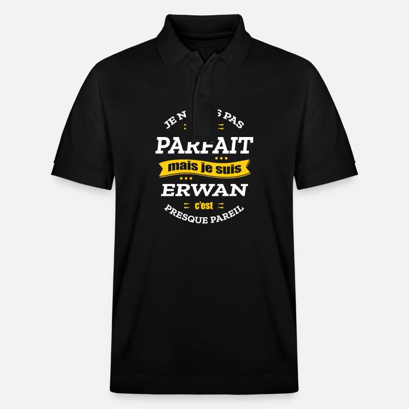 ERWAN PARFAIT - PRENOM ERWAN - Polo PREPSTER bio Stanley/Stella Unisexe - noir