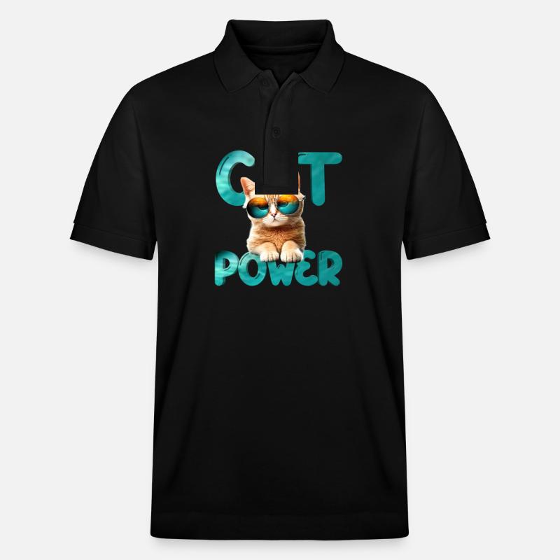 Cat Power - Stanley/Stella Unisex Bio-Poloshirt PREPSTER - Schwarz