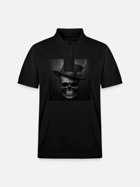 Vintage Black Skull - Stanley/Stella Unisex Organic Polo Shirt PREPSTER - black
