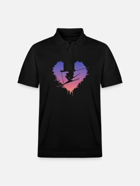 Ski, Skiing, Ski fahren - Stanley/Stella Unisex Bio-Poloshirt PREPSTER - Schwarz