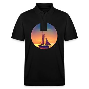 Voilier Sunset Design - Polo PREPSTER bio Stanley/Stella Unisexe - noir - Devant - Roxy (174cm) & Andy (188cm)