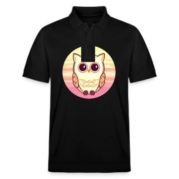 Owl Sunset Design - Polo PREPSTER bio Stanley/Stella Unisexe - noir - Devant - Roxy (174cm) & Andy (188cm)