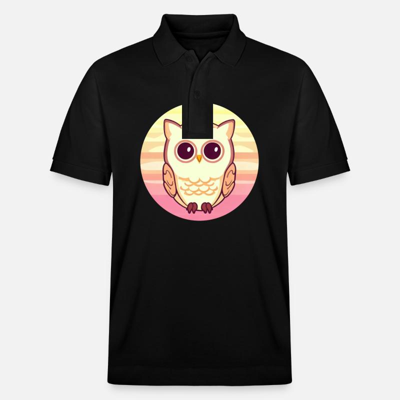 Eule Sunset Design - Stanley/Stella Unisex Bio-Poloshirt PREPSTER - Schwarz
