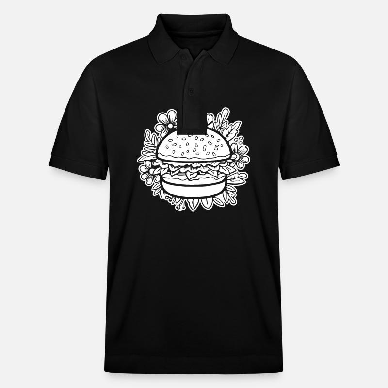 hamburgers, restauration rapide, barbecues, cheeseburgers - Polo PREPSTER bio Stanley/Stella Unisexe - noir