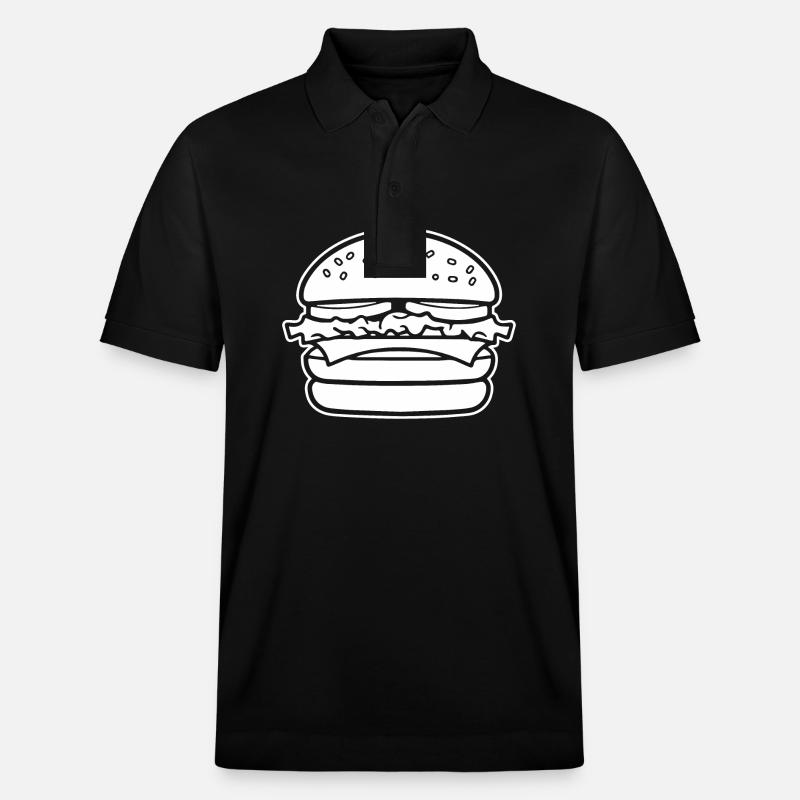 hamburgers, restauration rapide, barbecues, cheeseburgers - Polo PREPSTER bio Stanley/Stella Unisexe - noir