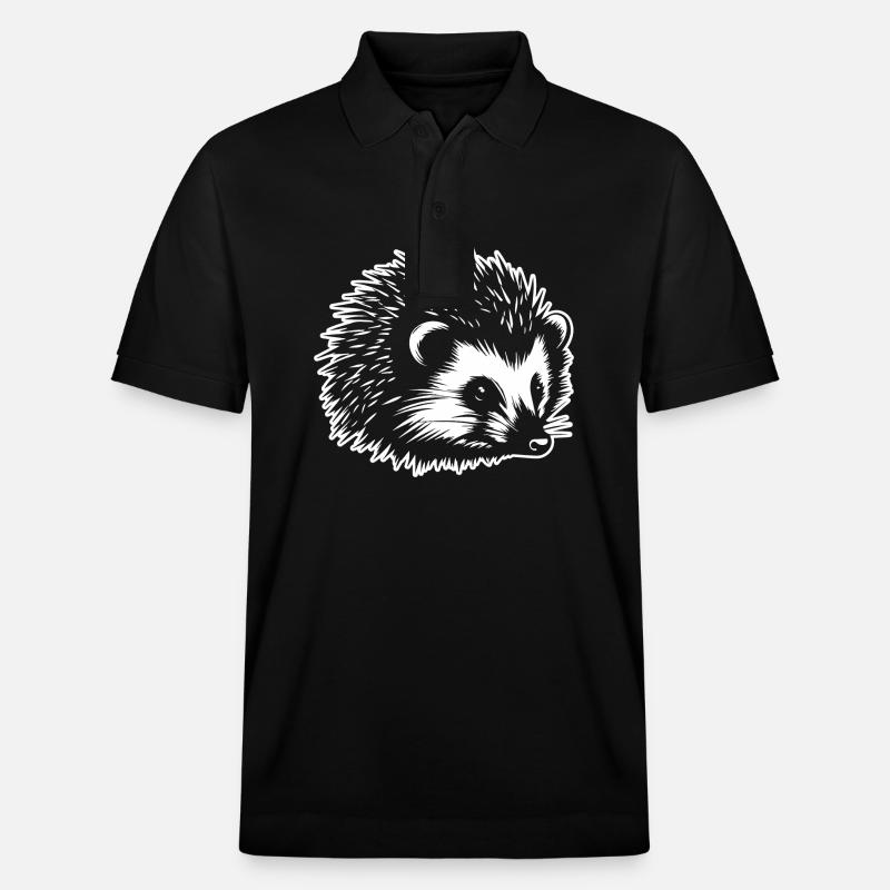 Igel Wald Stachelig Tier - Stanley/Stella Unisex Bio-Poloshirt PREPSTER - Schwarz