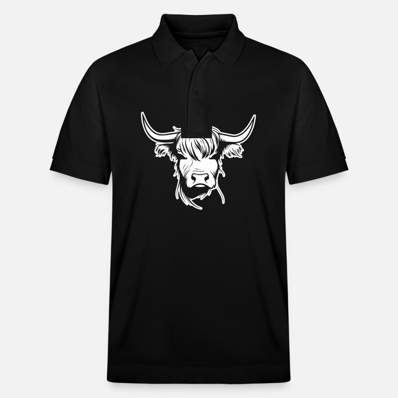 Schottische Highland Kuh - Stanley/Stella Unisex Bio-Poloshirt PREPSTER - Schwarz