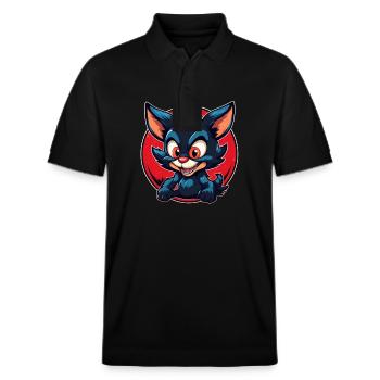 Super cute tasmanian Devil - Stanley/Stella Unisex Organic Polo Shirt PREPSTER - black - Front - Roxy (174cm) & Andy (188cm)