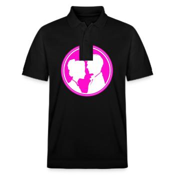 Mariage de couple Mariage de couple - Polo PREPSTER bio Stanley/Stella Unisexe - noir - Devant - Roxy (174cm) & Andy (188cm)