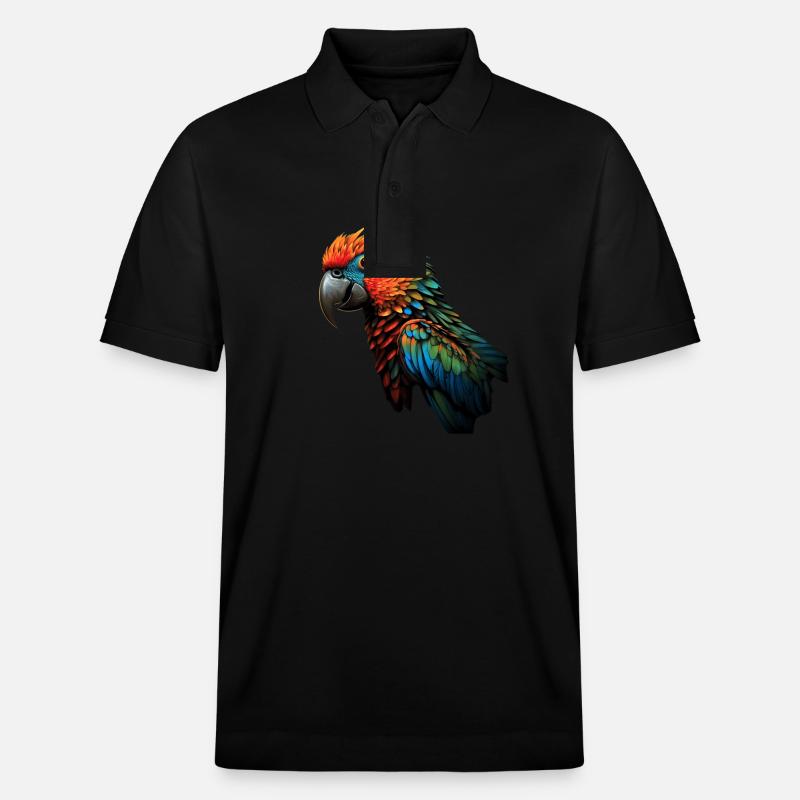 Farbenfroher Papagei - Stanley/Stella Unisex Bio-Poloshirt PREPSTER - Schwarz