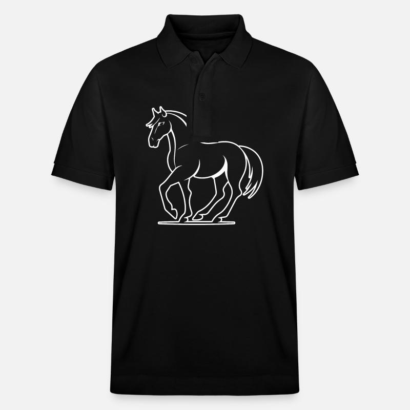 Poney tête de cheval - Polo PREPSTER bio Stanley/Stella Unisexe - noir