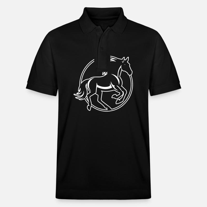 Pferd Pferdekopf Pony - Stanley/Stella Unisex Bio-Poloshirt PREPSTER - Schwarz