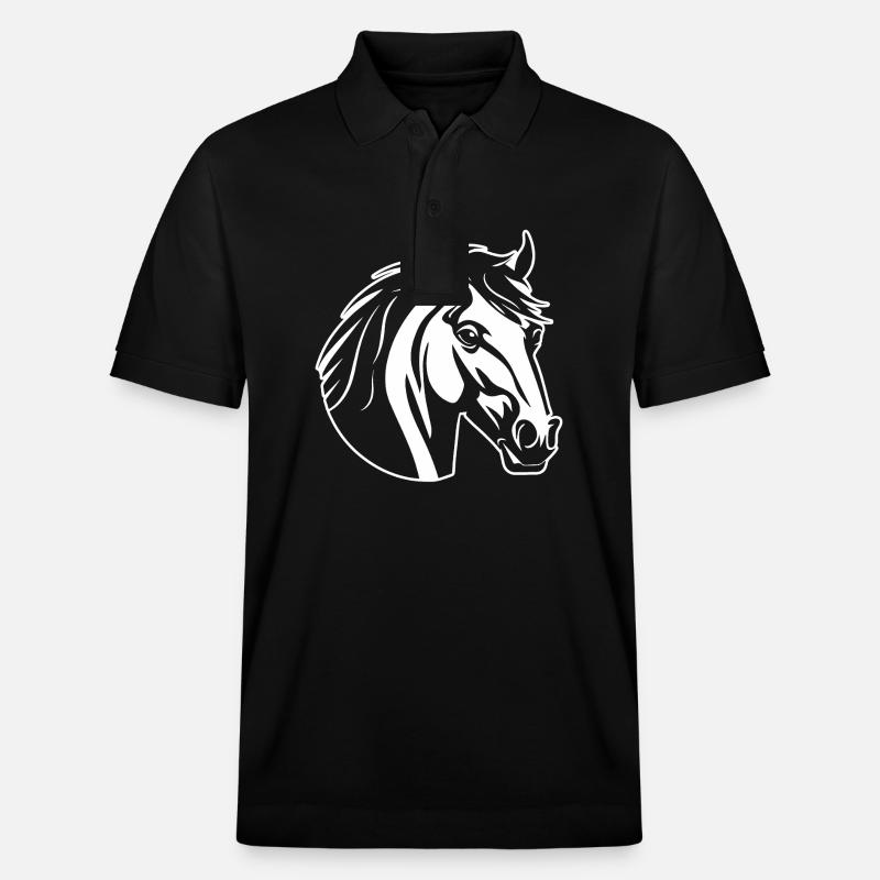 Poney tête de cheval - Polo PREPSTER bio Stanley/Stella Unisexe - noir