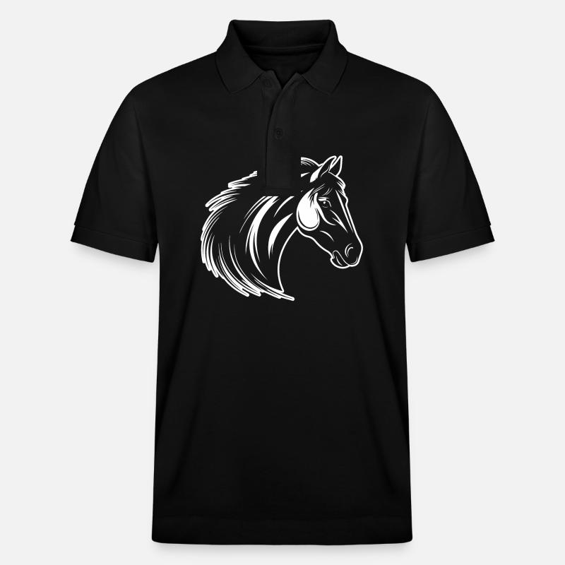 Poney tête de cheval - Polo PREPSTER bio Stanley/Stella Unisexe - noir