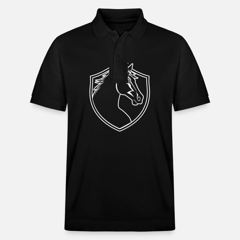 Pferd Pferdekopf Pony - Stanley/Stella Unisex Bio-Poloshirt PREPSTER - Schwarz