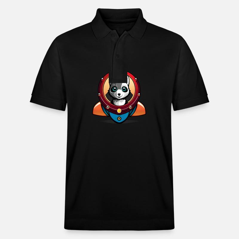 Chat dans une fusée - Polo PREPSTER bio Stanley/Stella Unisexe - noir