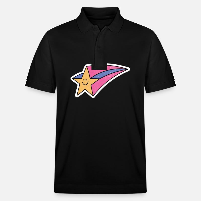 Retro Sternschnuppe - Stanley/Stella Unisex Bio-Poloshirt PREPSTER - Schwarz