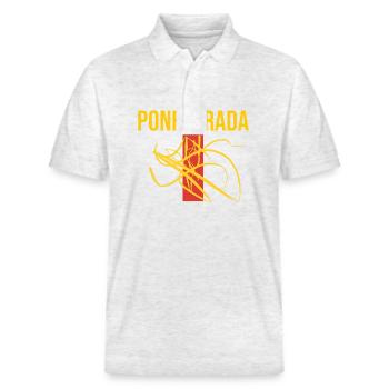 Ponferrada Souvenir Ponferrada - Stanley/Stella Unisex Organic Polo Shirt PREPSTER - heather white - Front - Roxy (174cm) & Andy (188cm)