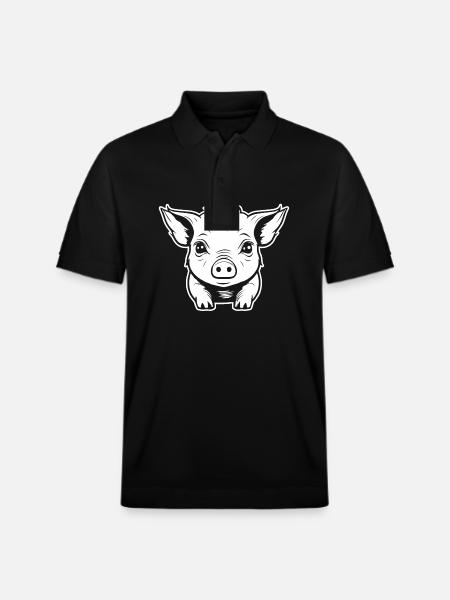 Pig Piggy Sow - Stanley/Stella Unisex Organic Polo Shirt PREPSTER - black