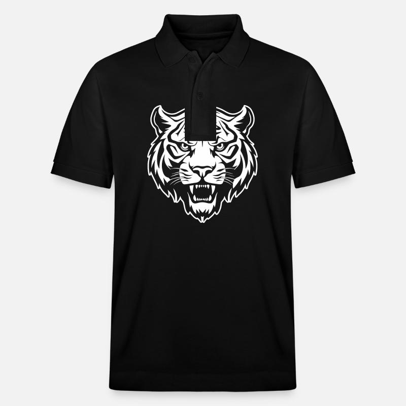 Tiger Raubkatze - Stanley/Stella Unisex Bio-Poloshirt PREPSTER - Schwarz