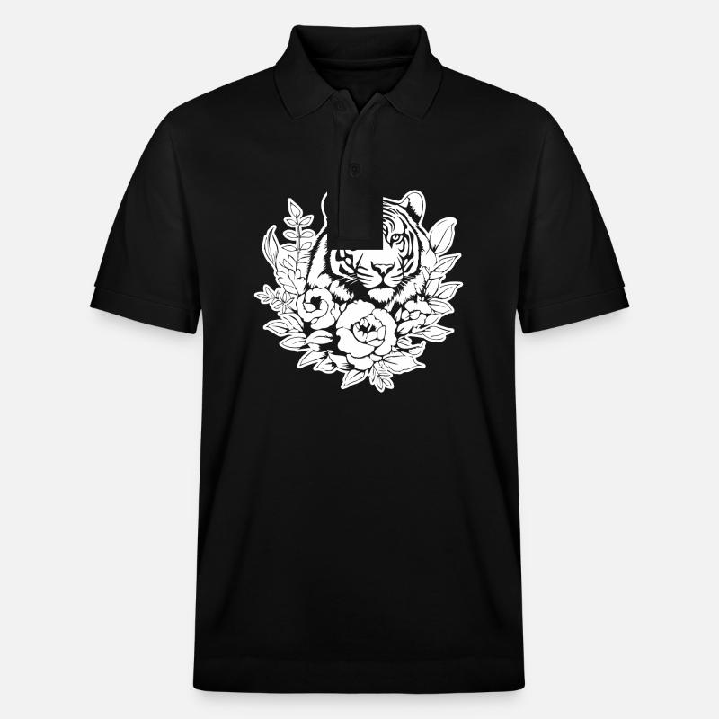 Tiger Raubkatze - Stanley/Stella Unisex Bio-Poloshirt PREPSTER - Schwarz