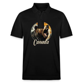 CANADA - Stanley/Stella Unisex Bio-Poloshirt PREPSTER - Schwarz - Vorne - Roxy (174cm) & Andy (188cm)