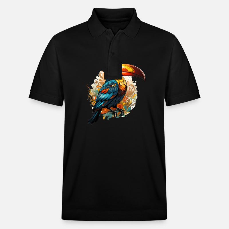 Toucan retro style - Stanley/Stella Unisex Bio-Poloshirt PREPSTER - Schwarz