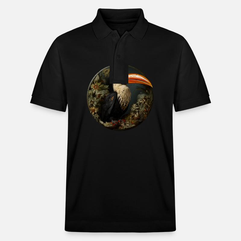 Utopian bird retro style - Stanley/Stella Unisex Bio-Poloshirt PREPSTER - Schwarz