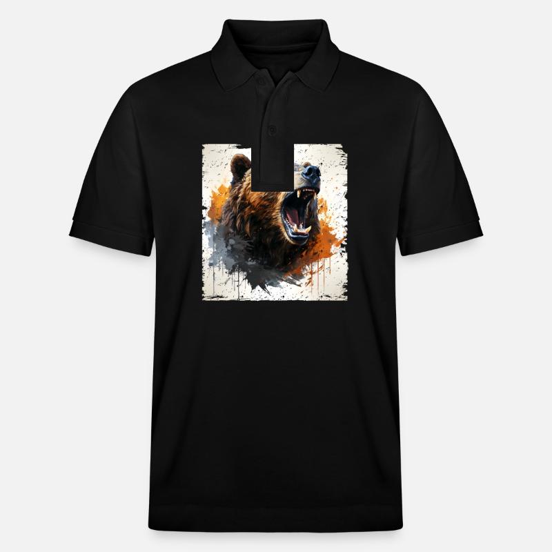 Style Grizzly rétro - Polo PREPSTER bio Stanley/Stella Unisexe - noir