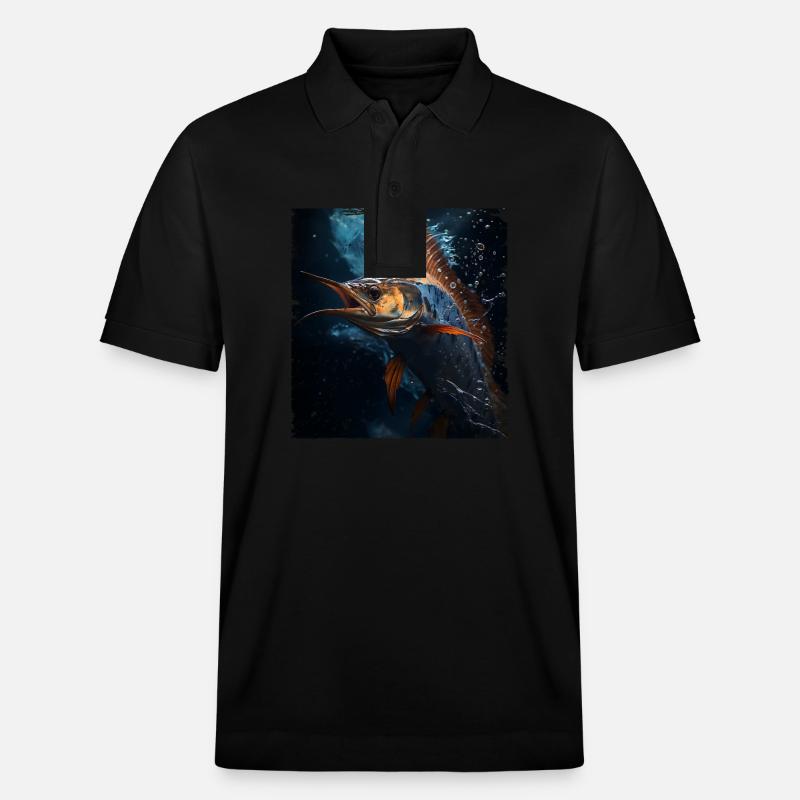 Marlin under Water retro style - Stanley/Stella Unisex Bio-Poloshirt PREPSTER - Schwarz