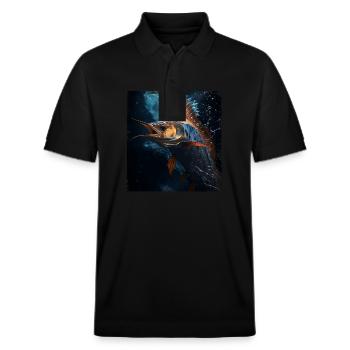 Marlin under Water - Stanley/Stella Unisex Organic Polo Shirt PREPSTER - black - Front - Roxy (174cm) & Andy (188cm)