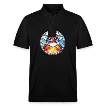 Spatz Bunte Aquarell-Tierillustration - Stanley/Stella Unisex Bio-Poloshirt PREPSTER - Schwarz - Vorne - Roxy (174cm) & Andy (188cm)