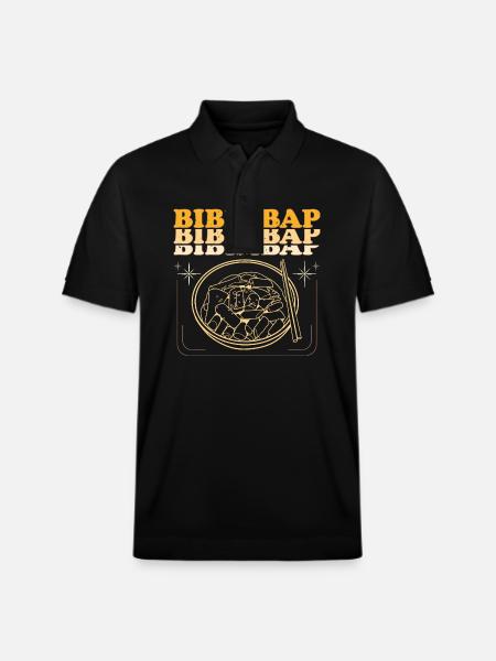 Korean Asian Bibimbap Ramen - Stanley/Stella Unisex Organic Polo Shirt PREPSTER - black