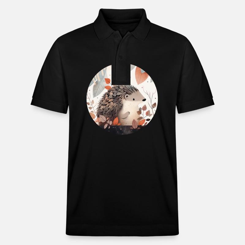 Igel im Herbst - Stanley/Stella Unisex Bio-Poloshirt PREPSTER - Schwarz