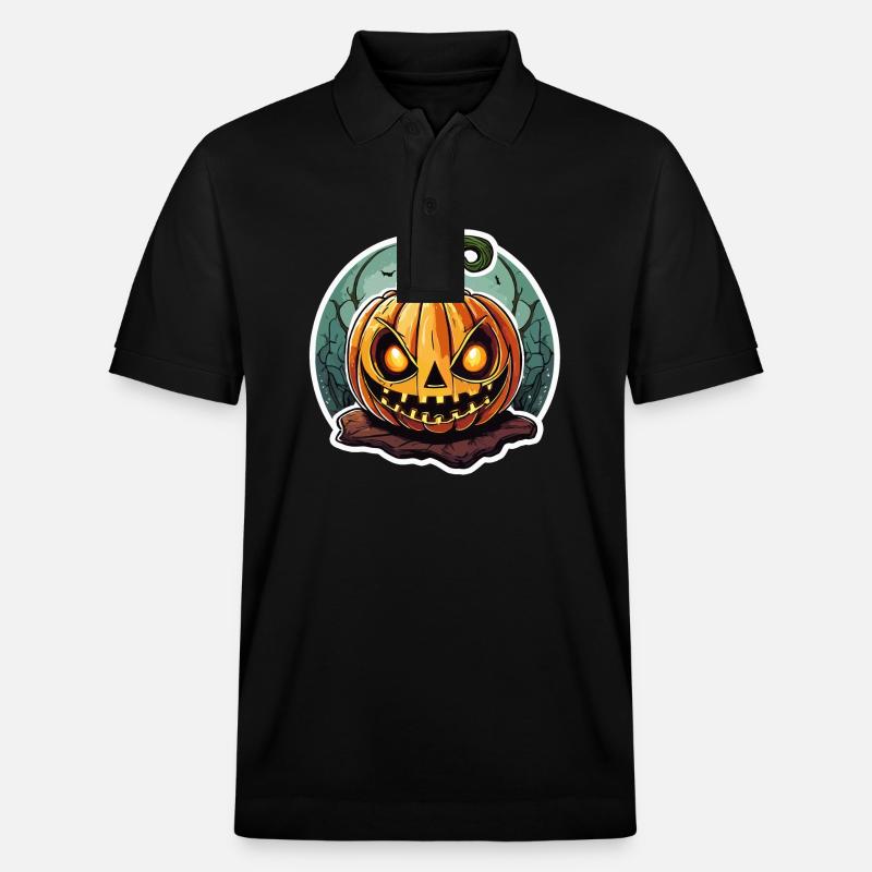 Finsterer Jack o' Lantern Kürbis - Stanley/Stella Unisex Bio-Poloshirt PREPSTER - Schwarz