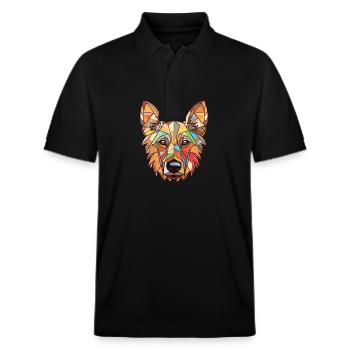 Berger Picard Hunderasse Aquarell Illustration - Stanley/Stella Unisex Bio-Poloshirt PREPSTER - Schwarz - Vorne - Roxy (174cm) & Andy (188cm)