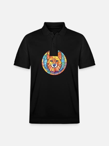 Deutsche Jagdterrier Hunderasse Aquarellglas - Stanley/Stella Unisex Bio-Poloshirt PREPSTER - Schwarz